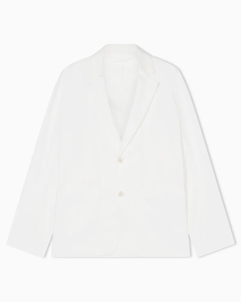 Armani Exchange Giacca in Twill di Cotone Bianco