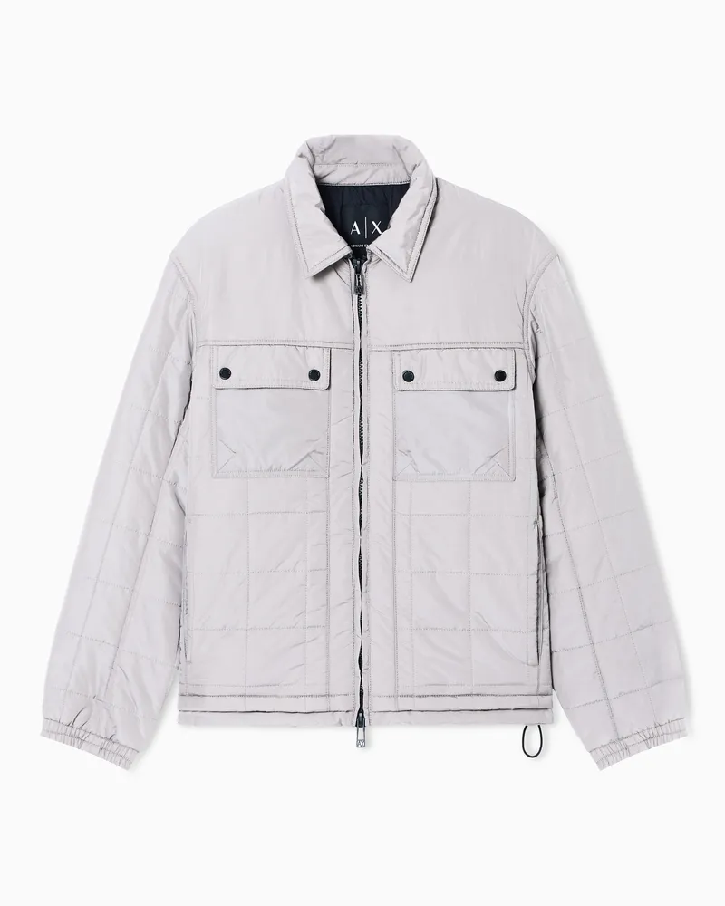 Armani Exchange Blouson in Nylon Effetto Matt con tasche Beige