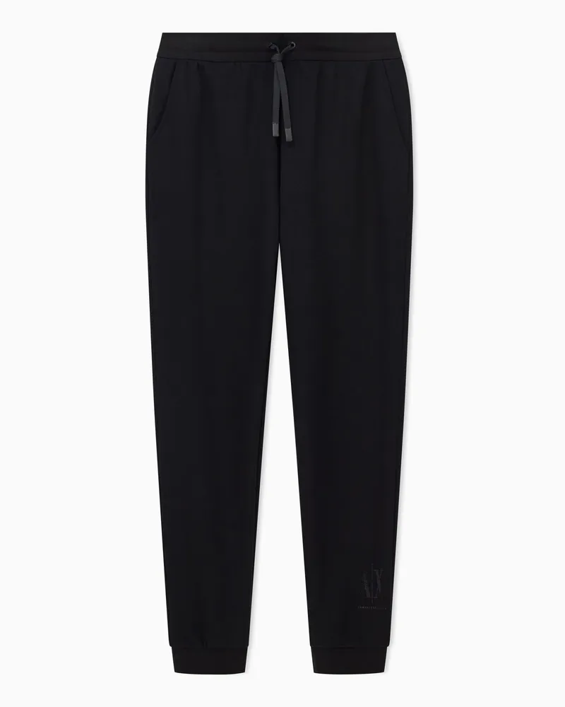 Armani Exchange Pantaloni jogger in viscosa con coulisse Icon Bling Nero