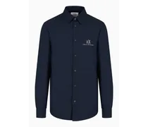 Armani Exchange OFFICIAL STORE Camicia In Popeline Blu