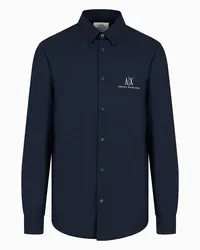 Armani Exchange OFFICIAL STORE Camicia In Popeline Blu