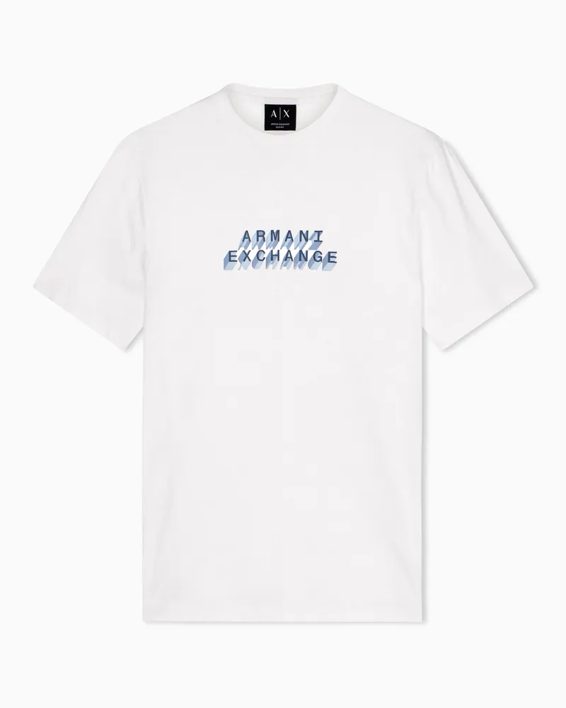 Armani Exchange T-Shirt Slim Fit in Jersey di Cotone Classica Bianco