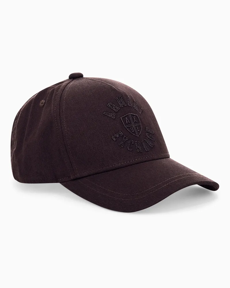 Armani Exchange Cappello da baseball Crossover in cotone con logo ricamato Marrone