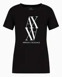 Armani Exchange OFFICIAL STORE T-shirt Regular Fit In Jersey Di Cotone Con Monogram Nero