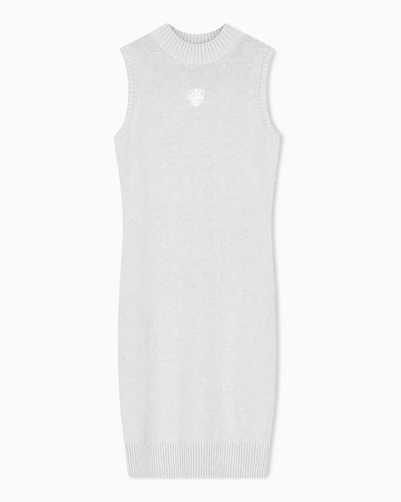 Armani Exchange Abito Crossover smanicato in maglia di cotone Grigio