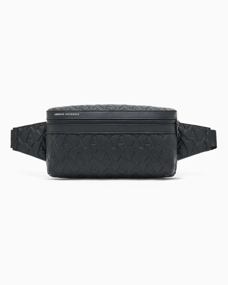 Armani Exchange Marsupio texture con logo Nero