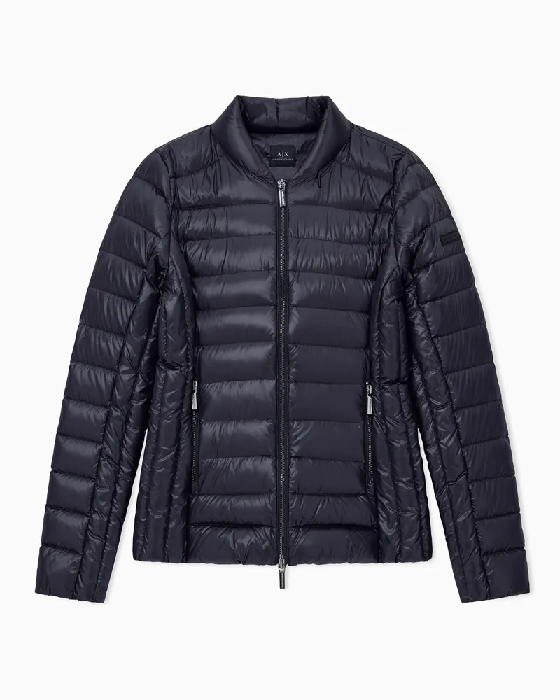 Armani Exchange Piumino corto trapuntato con collo alto Nero