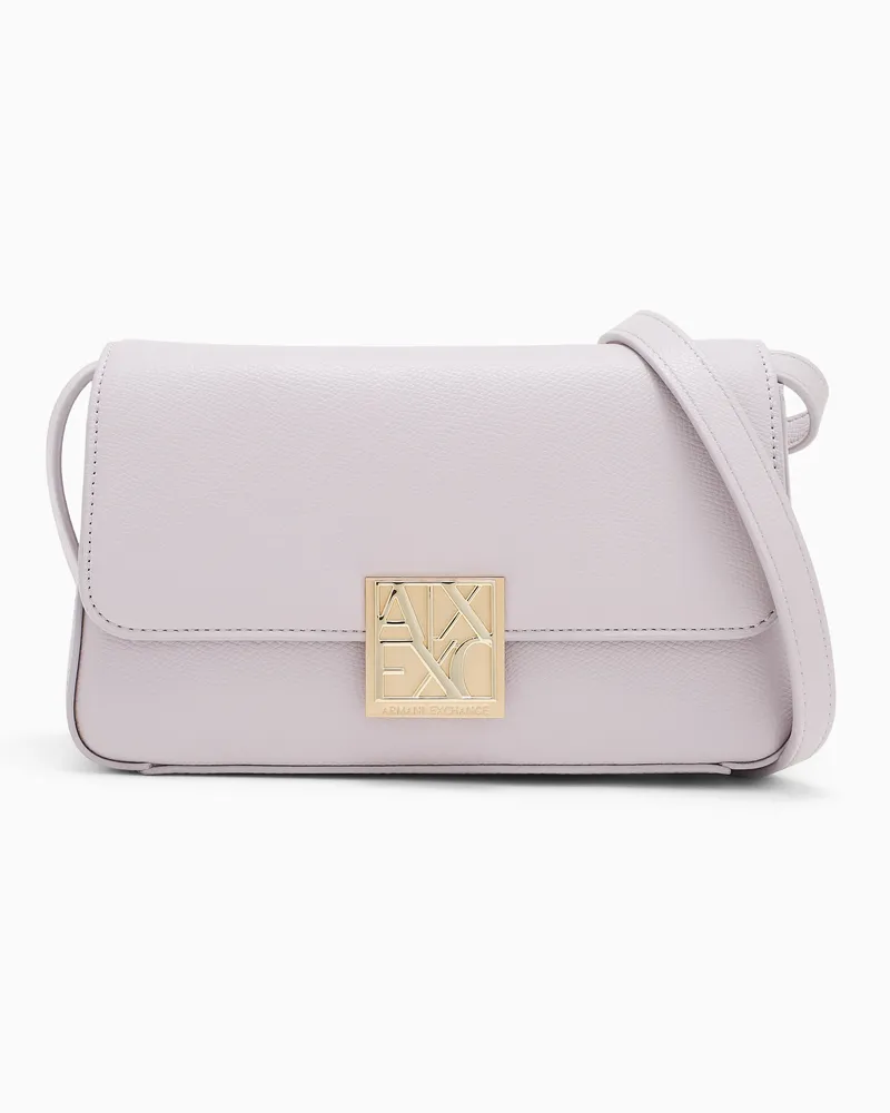 Armani Exchange Borsa a tracolla con patta e placca logo in metallo Rosa