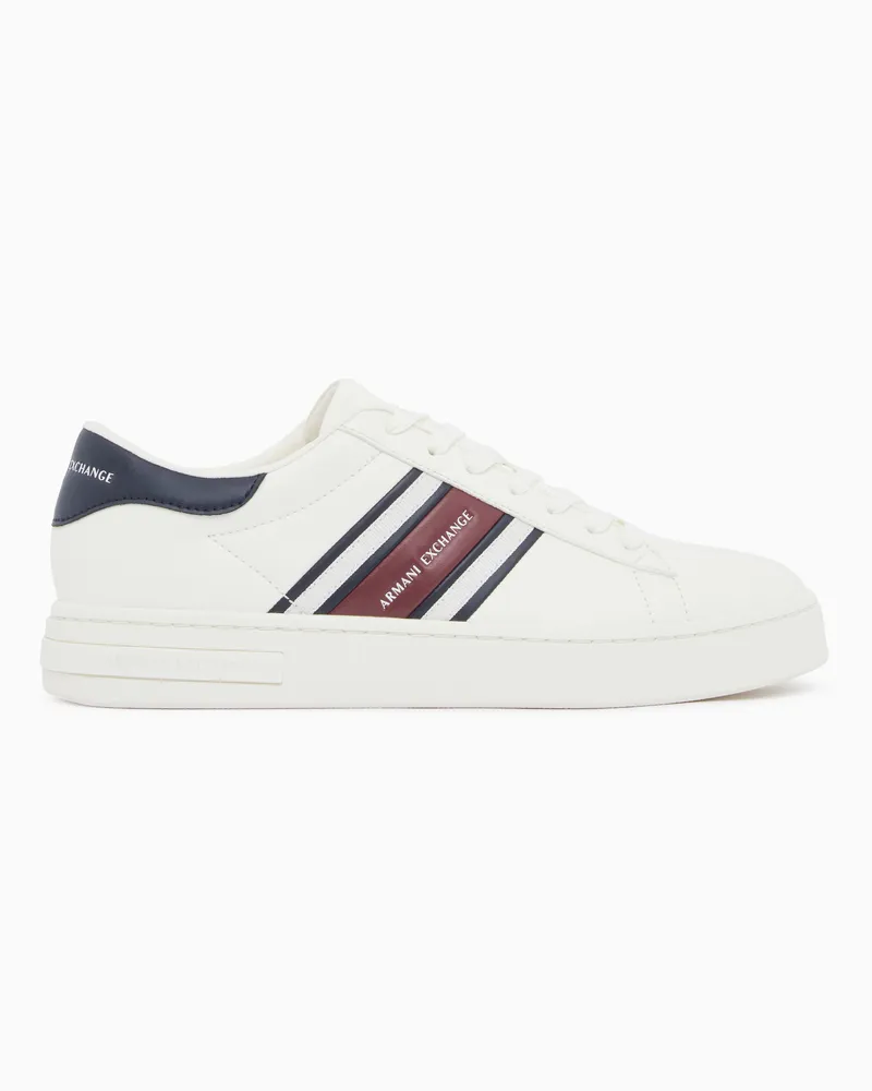 Armani Exchange Sneakers stringate con bande a contrasto e suola in gomma Bianco