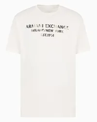 Armani Exchange OFFICIAL STORE T-shirt Regular Fit Con Logo Camouflage In Cotone Asv Bianco