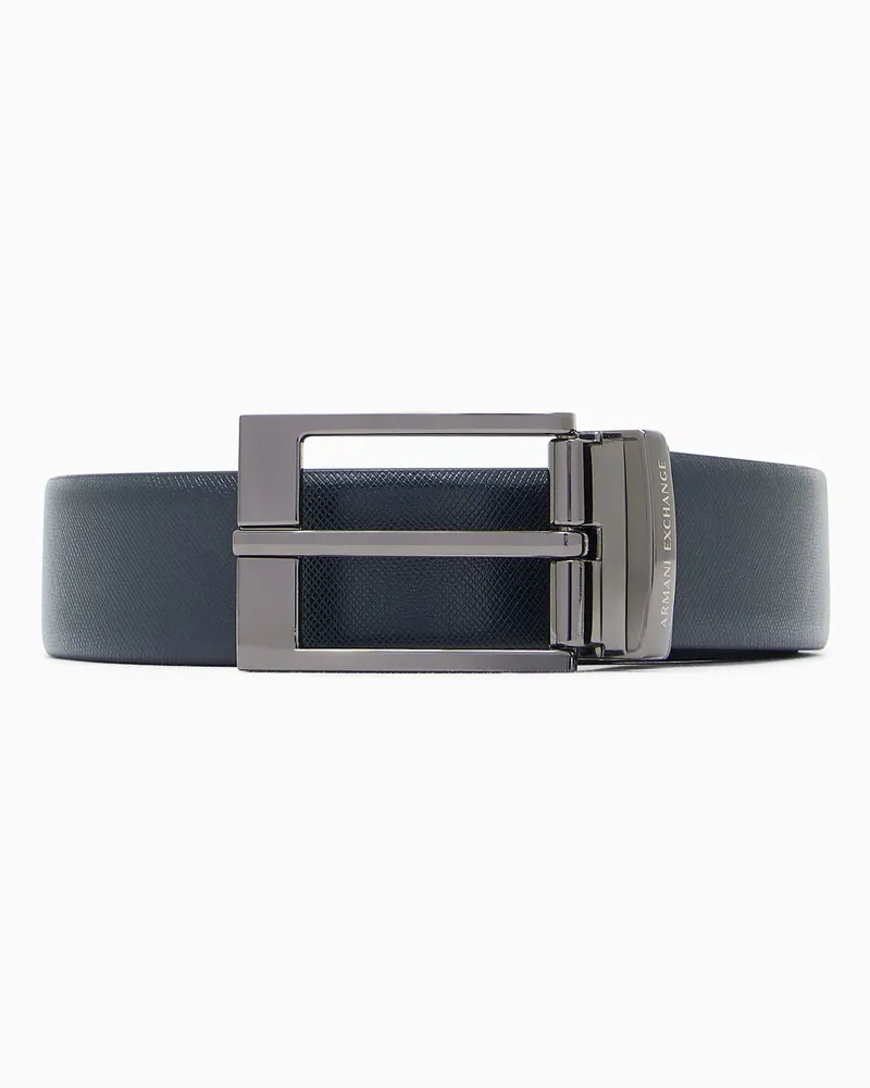 Armani Exchange Cintura reversibile in pelle liscia Blu