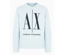 Armani Exchange OFFICIAL STORE Felpa Icon Project In Cotone French Terry Celeste