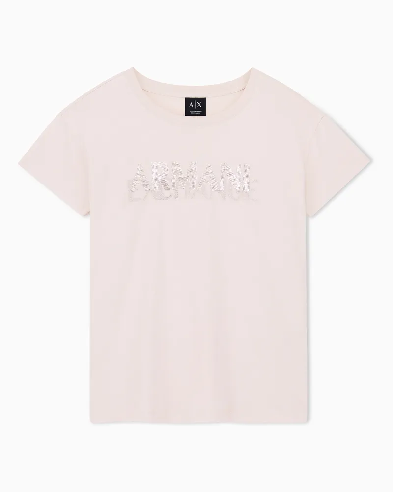 Armani Exchange T-shirt over in jersey di cotone Beige