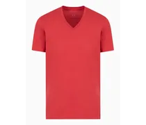 Armani Exchange OFFICIAL STORE T-shirt Regular Fit In Jersey Di Cotone Pima Fragola