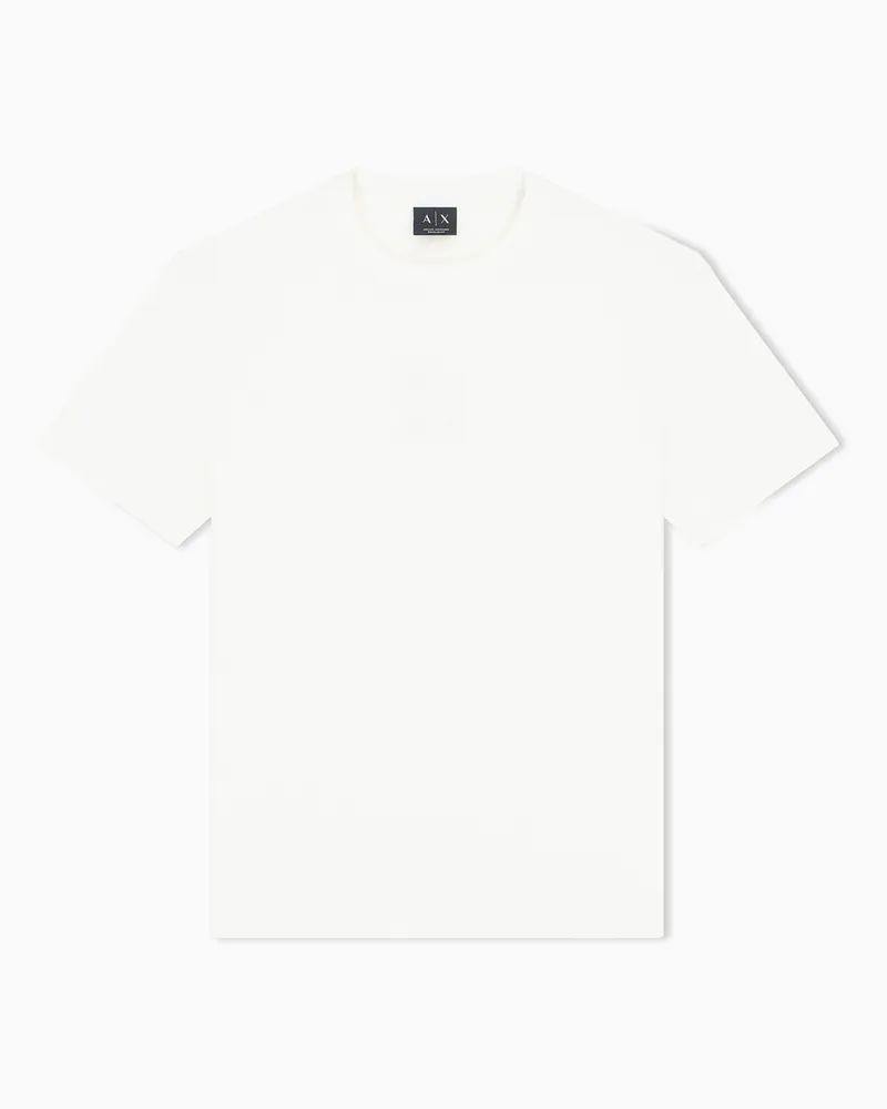 Armani Exchange T-shirt vestibilità regolare in jersey di cotone Bianco