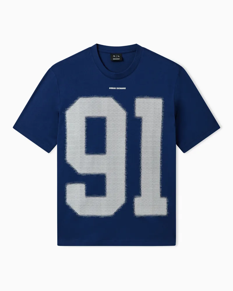 Armani Exchange Regular fit T-shirt in cotone Blu