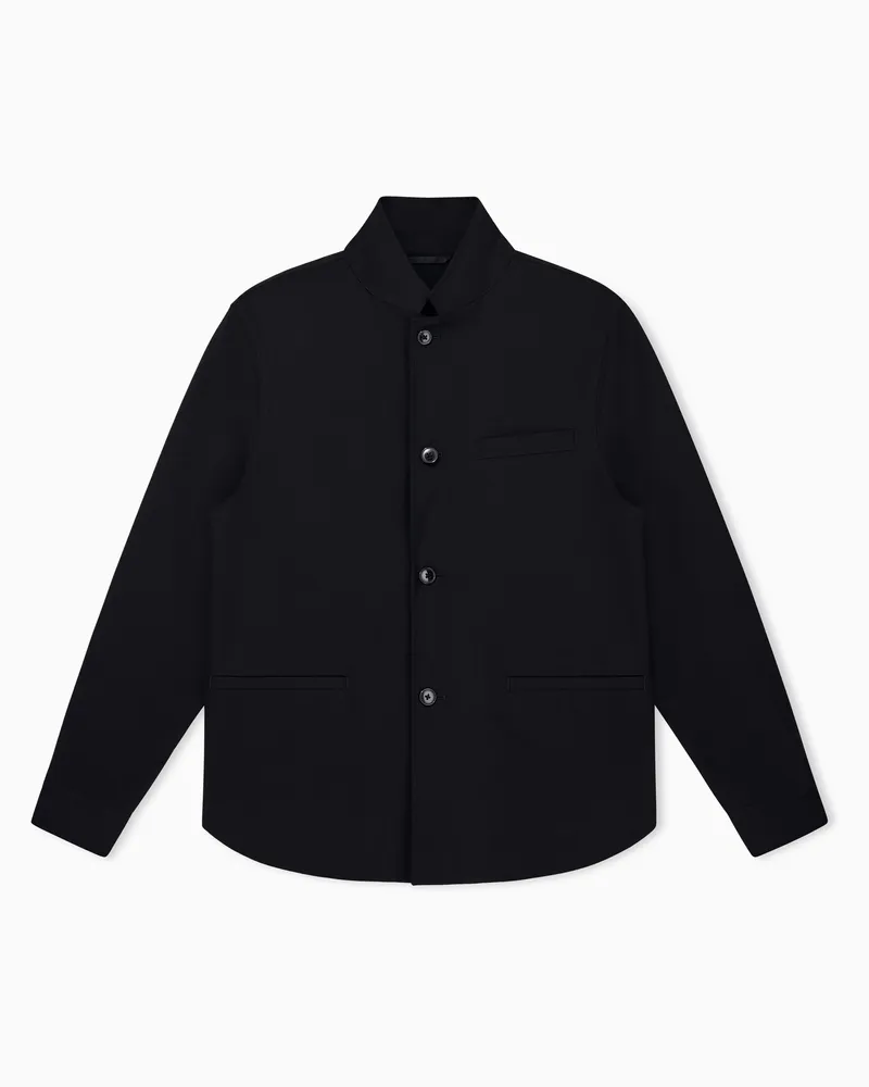 Armani Exchange Blazer Up For Party tessuto stretch collo alla coreana Nero