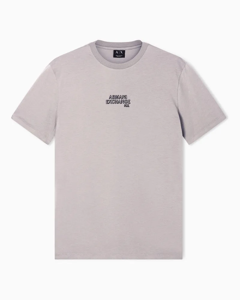Armani Exchange T-Shirt Regular Fit in Jersey con logo Beige