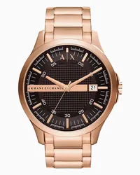 Armani Exchange OFFICIAL STORE Orologio A Tre Lancette Con Datario In Acciaio Inossidabile Color Oro Rosa Oro