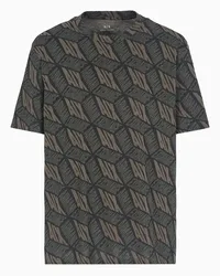 Armani Exchange OFFICIAL STORE T-shirt Regular Fit Con Stampa Effetto 3d In Cotone Asv Nero