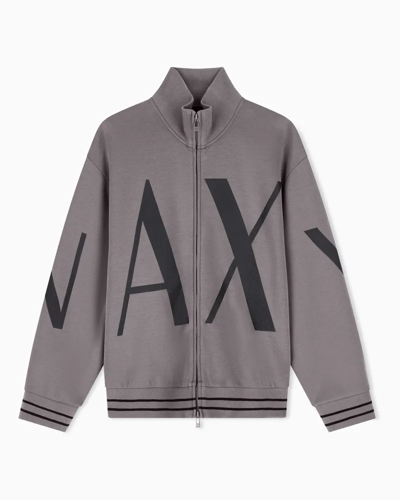 Armani Exchange Felpa regular fit in jersey di cotone elasticizzato Marrone