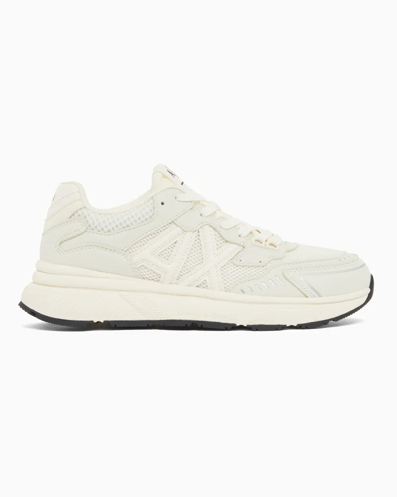 Armani Exchange Sneakers con inserti a contrasto e logo Bianco