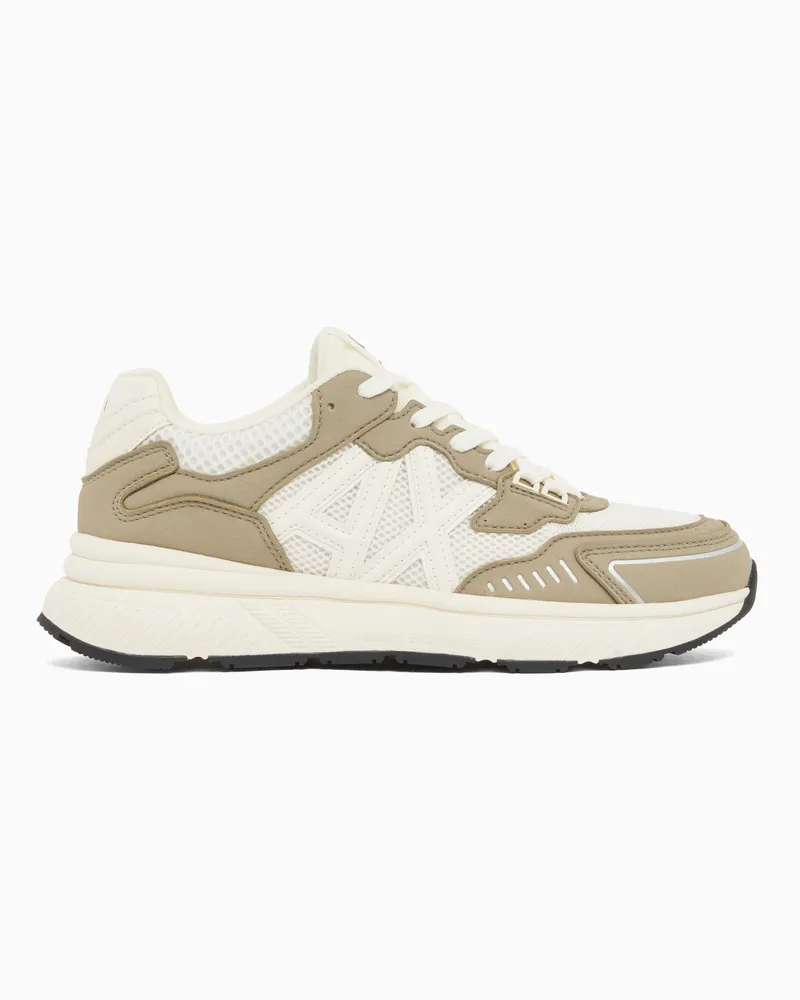 Armani Exchange Sneakers con inserti a contrasto e logo Bianco