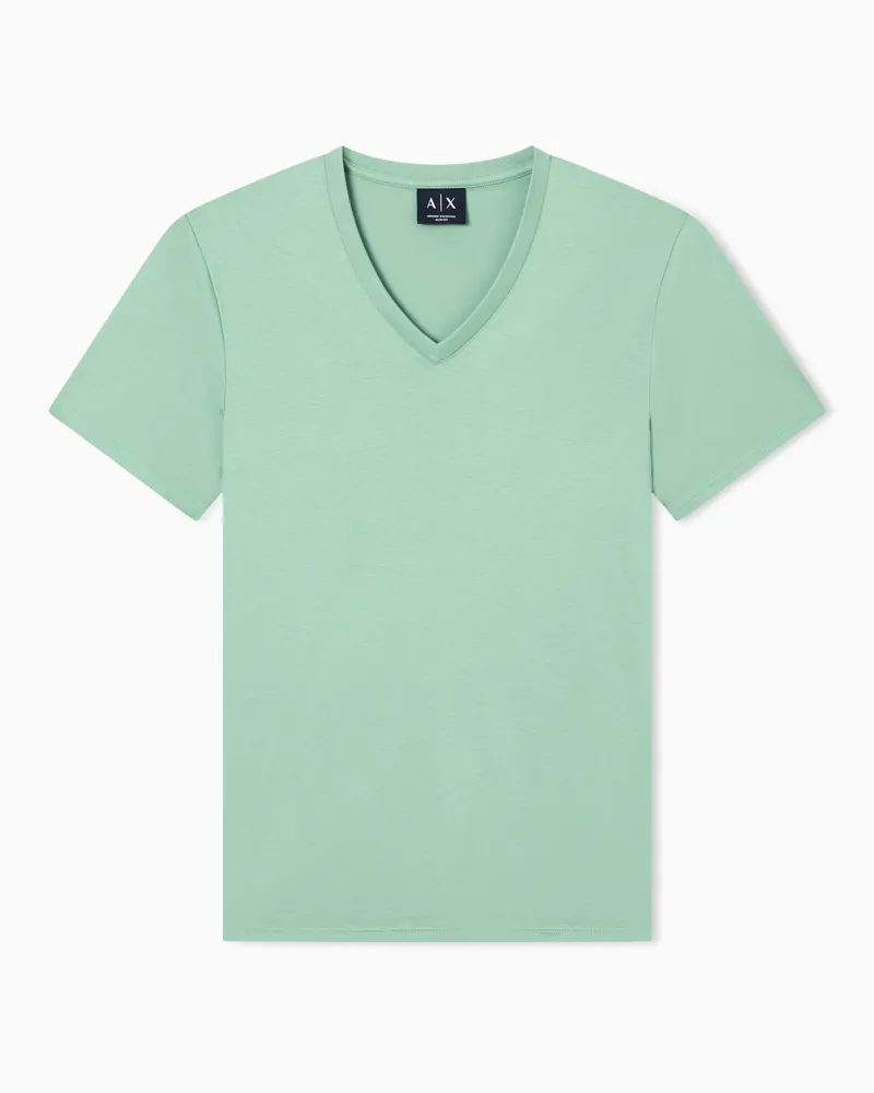 Armani Exchange T-shirt slim fit in jersey di cotone Pima Verde