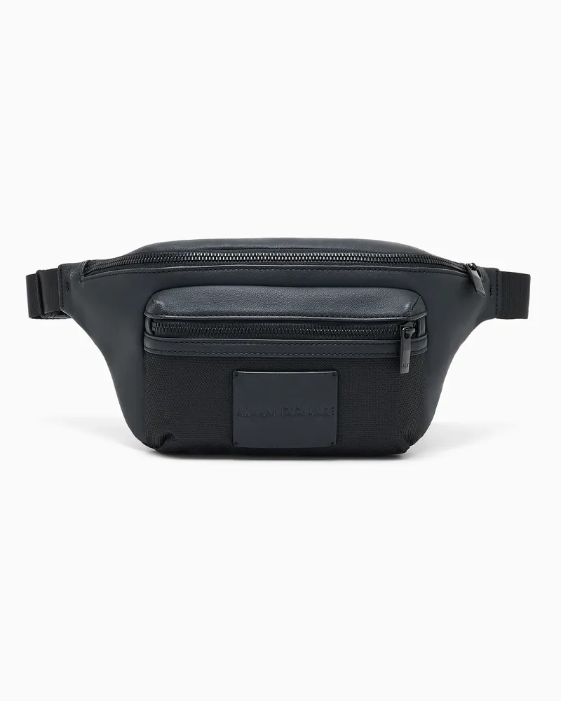 Armani Exchange Marsupio James con tasca frontale e patch logo Nero