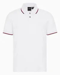 Armani Exchange OFFICIAL STORE Polo In Cotone Con Dettagli A Contrasto Bianco