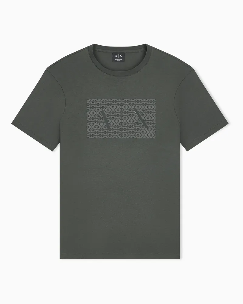 Armani Exchange T-shirt Crossover slim fit in jersey di cotone Marrone