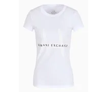 Armani Exchange OFFICIAL STORE T-shirt Slim Fit Mix Mag In Cotone Organico Asv Bianco