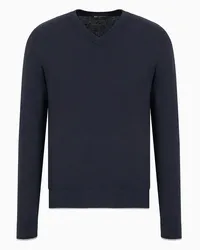 Armani Exchange OFFICIAL STORE Maglione Girocollo In Cotone E Cashmere Blu