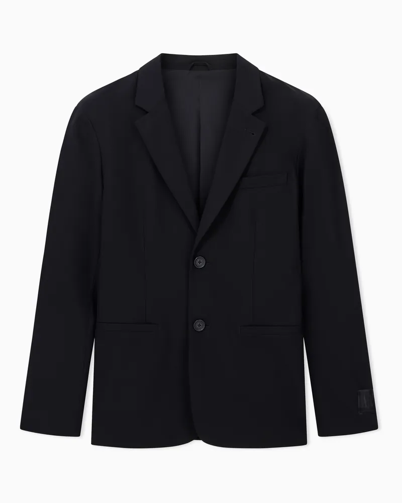 Armani Exchange Giacca slim fit monopetto in misto lana e viscosa Icon Nero