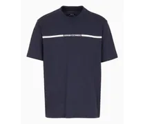Armani Exchange OFFICIAL STORE T-shirt Regular Fit Con Strip Logo Blu