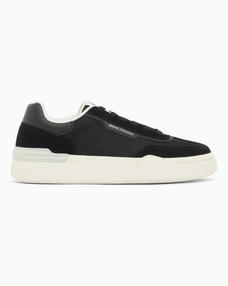 Armani Exchange Sneakers con inserti in suede Nero