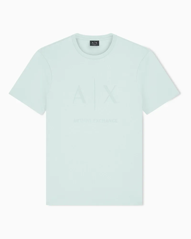 Armani Exchange T-shirt Crossover slim in jersey di cotone Verde