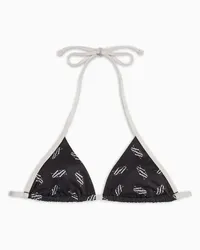 Armani Exchange OFFICIAL STORE Bikini Top In Tessuto Monogram In Tessuto Riciclato Asv Nero