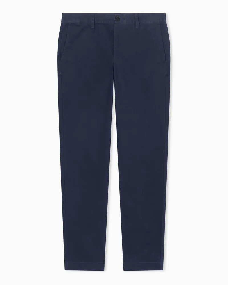 Armani Exchange Pantaloni Classici in Cotone Stretch Comfort Fit Blu