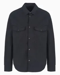 Armani Exchange OFFICIAL STORE Camicia Loose Fit In Twill Di Cotone Con Tasche Nero