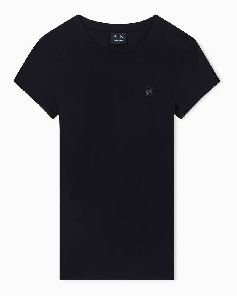 Armani Exchange T-shirt slim fit in jersey di cotone stretch Nero