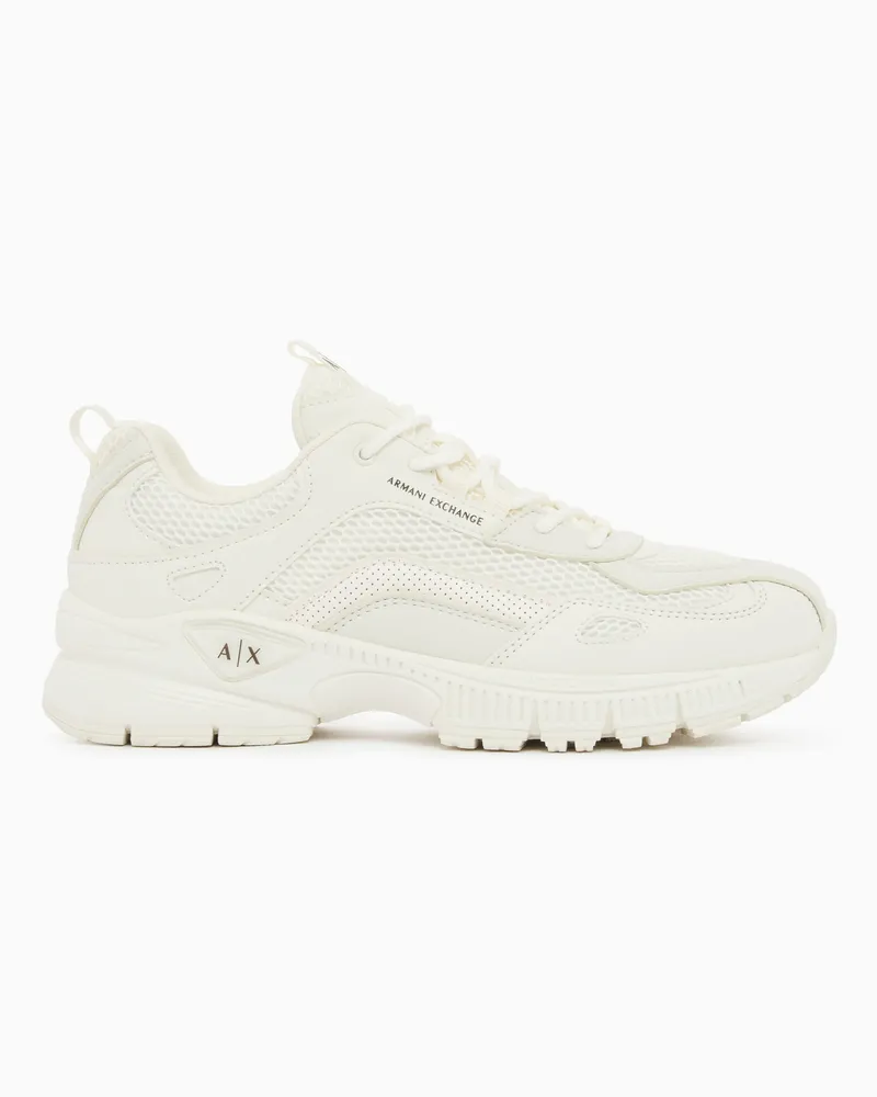 Armani Exchange Sneakers Urban Luxe Mistosuede e Air Mesh Bianco