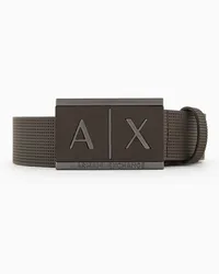 Armani Exchange OFFICIAL STORE Cintura In Pelle Con Fibbia Rettangolare Marrone