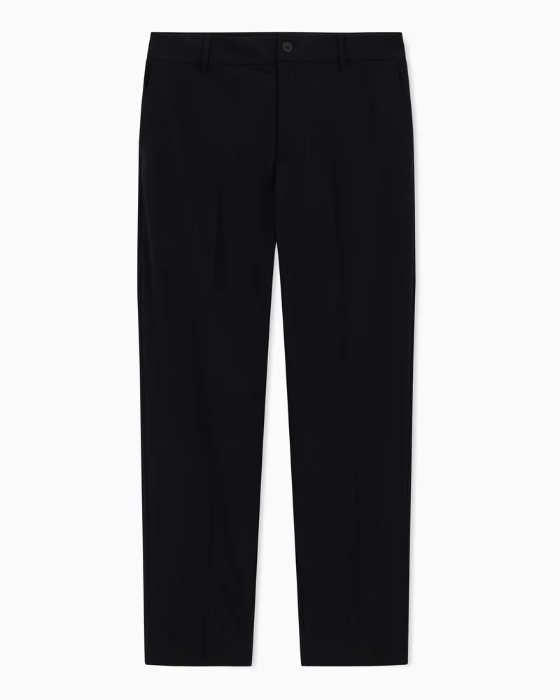 Armani Exchange Pantaloni versatili dal taglio dritto in misto lana Icon Nero