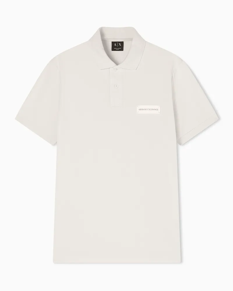 Armani Exchange Polo in cotone con logo a tono Bianco
