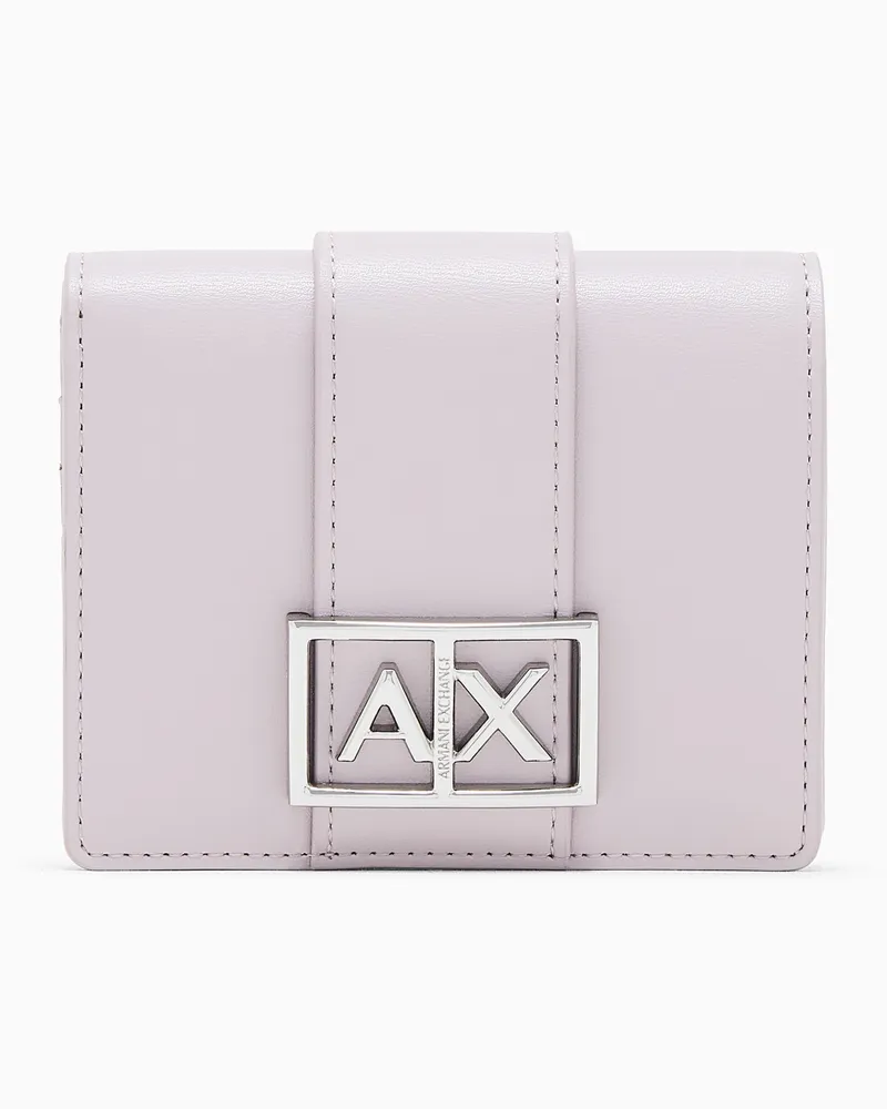 Armani Exchange Mini portafoglio con logo in metallo Rosa