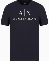 Armani Exchange OFFICIAL STORE T-shirt Regular Fit In Jersey Con Logo Blu