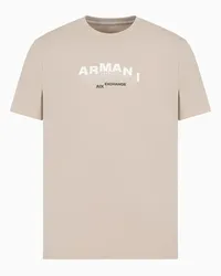 Armani Exchange OFFICIAL STORE T-shirt Slim Fit Con Logo Effetto 3d In Jersey Stretch Asv Beige