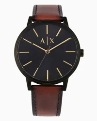 Armani Exchange OFFICIAL STORE Orologio In Pelle Marrone A Tre Lancette Marrone