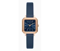 OFFICIAL STORE Orologio In Pelle Blu A Tre Lancette